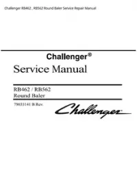 Challenger RB462   RB562 Round Baler Service Repair Manual preview