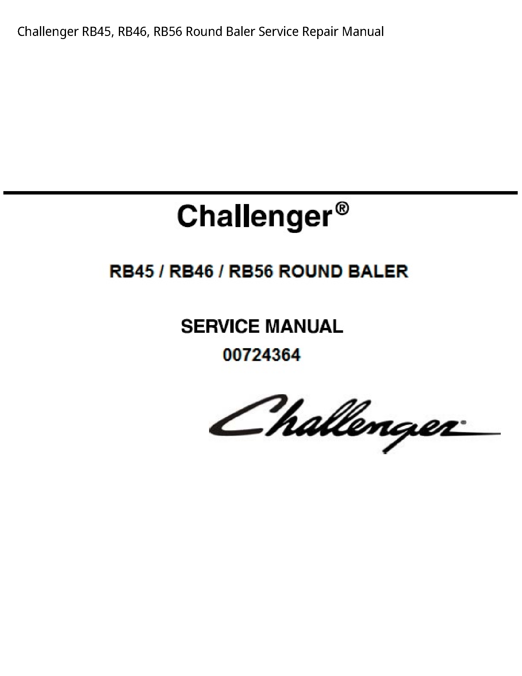 Challenger RB45 Round Baler manual