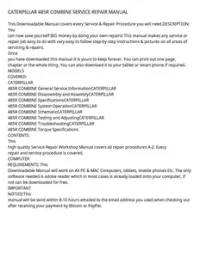 CATERPILLAR 485R COMBINE SERVICE REPAIR MANUAL preview