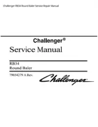 Challenger RB34 Round Baler Service Repair Manual preview