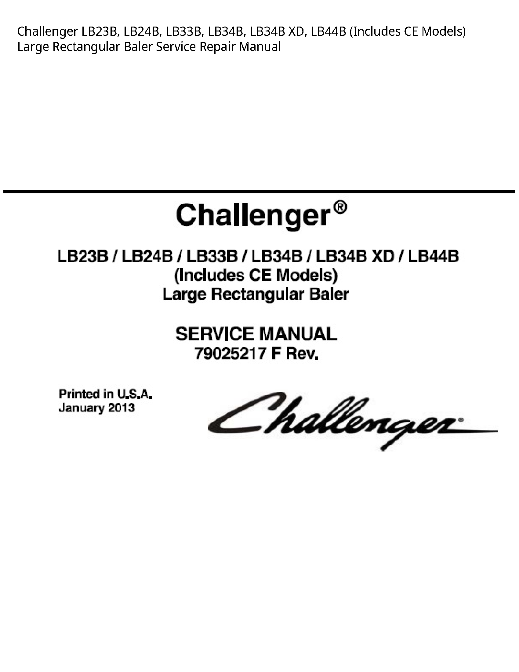 Challenger LB23B XD manual