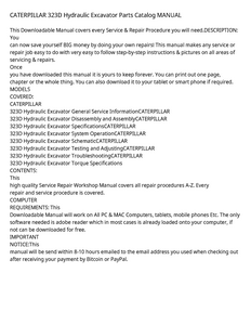 Caterpillar 323D manual