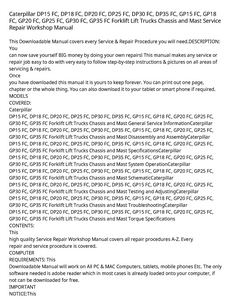 Caterpillar DP15 manual