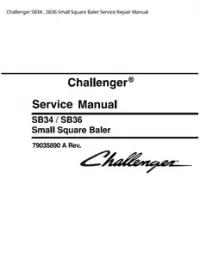 Challenger SB34   SB36 Small Square Baler Service Repair Manual preview