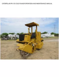 CATERPILLAR PR-105 COLD PLANER OPERATION AND MAINTENANCE MANUAL preview