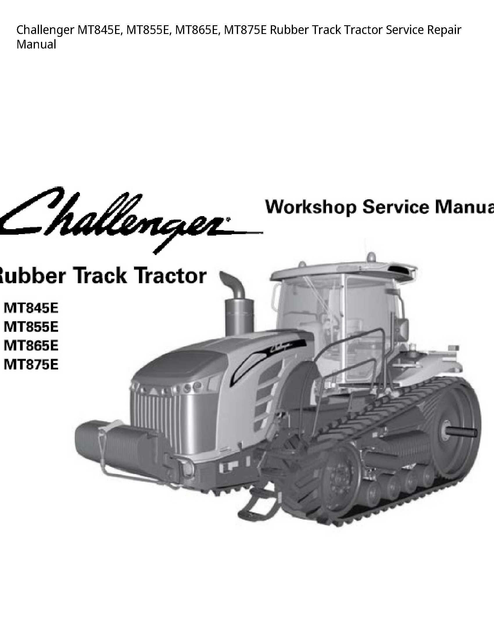 Challenger MT845E Rubber Track Tractor manual