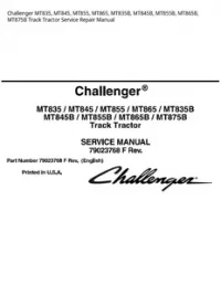 Challenger MT835  MT845  MT855  MT865  MT835B  MT845B  MT855B  MT865B  MT875B Track Tractor Service Repair Manual preview