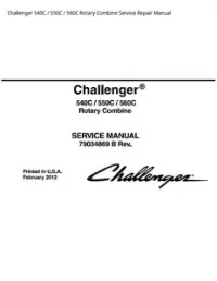 Challenger 540C / 550C / 560C Rotary Combine Service Repair Manual preview