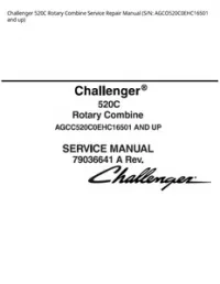 Challenger 520C Rotary Combine Service Repair Manual (S/N: AGCO520C0EHC16501 and up) preview