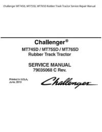 Challenger MT745D  MT755D  MT765D Rubber Track Tractor Service Repair Manual preview