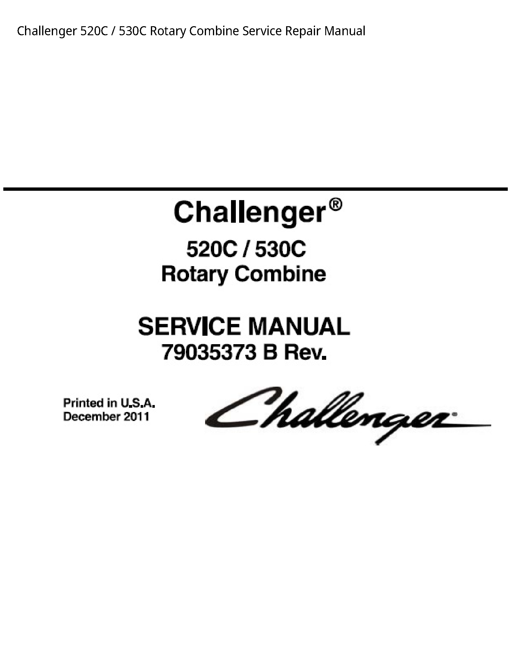 Challenger 520C Rotary Combine manual