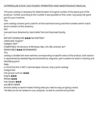 CATERPILLAR G333C GAS ENGINE OPERATION AND MAINTENANCE MANUAL preview
