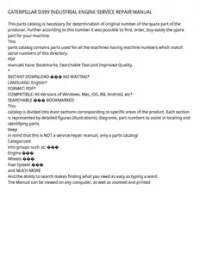 CATERPILLAR D399 INDUSTRIAL ENGINE SERVICE REPAIR MANUAL preview