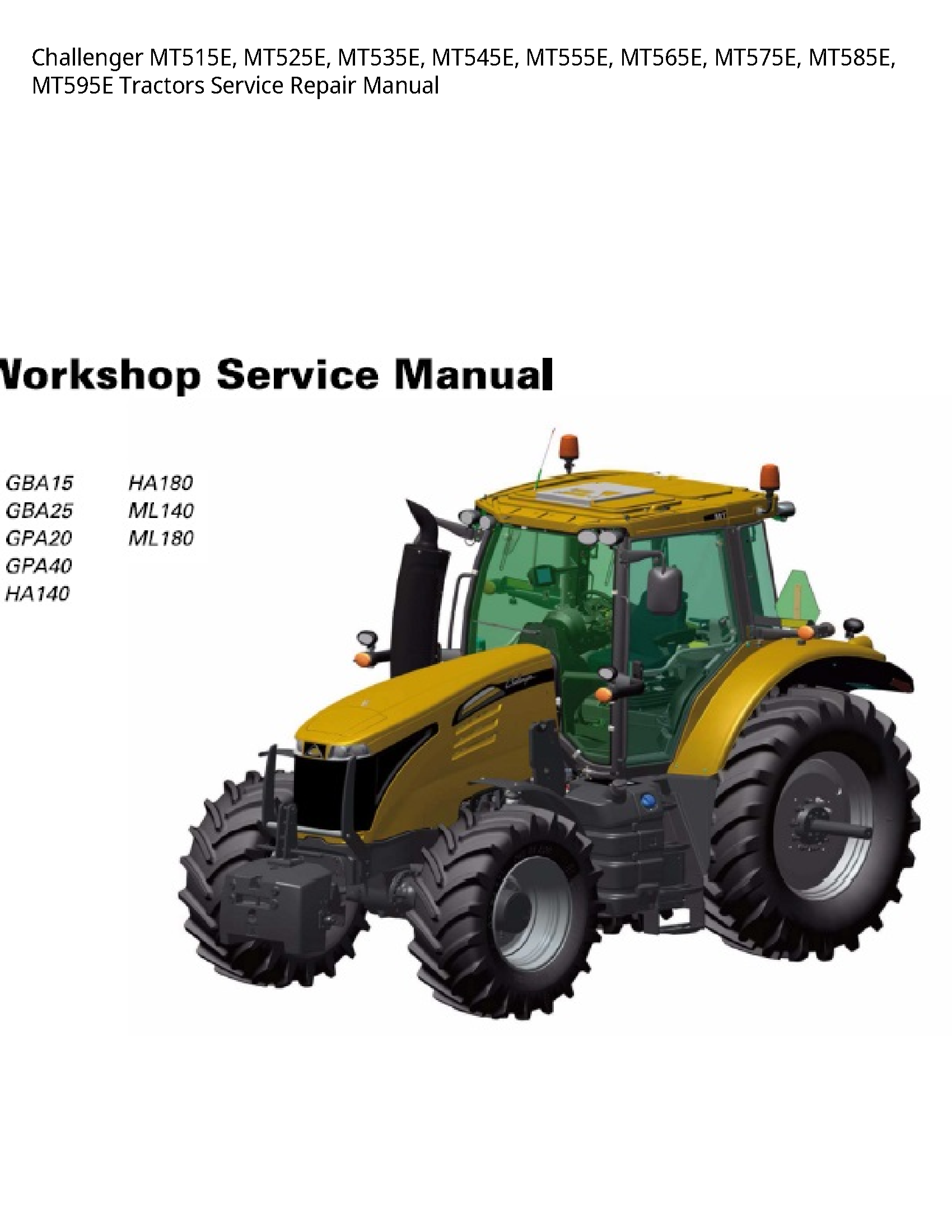 Challenger MT515E Tractors manual