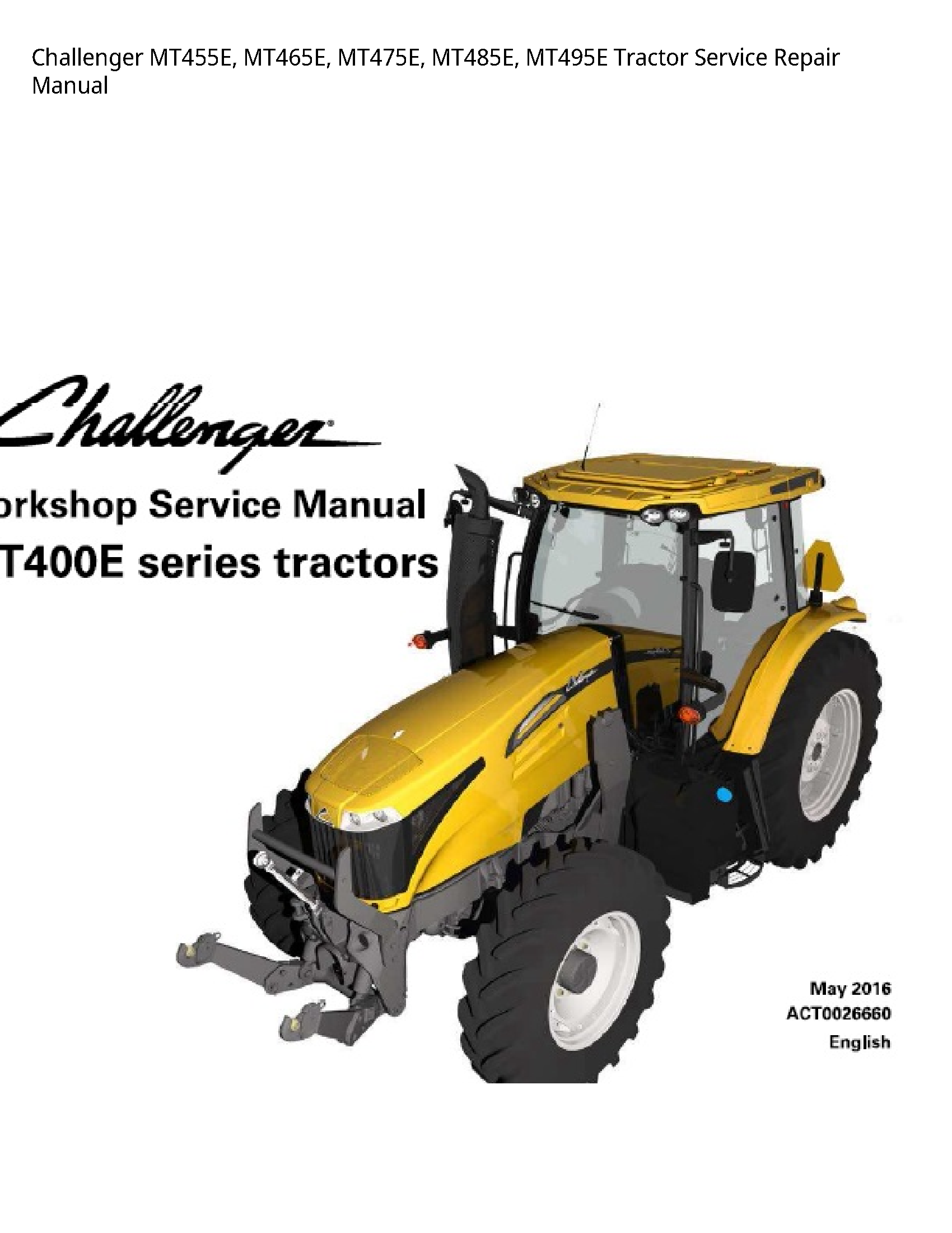 Challenger MT455E Tractor manual