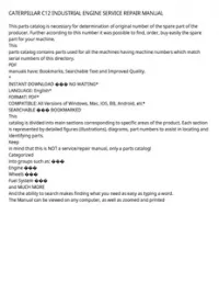CATERPILLAR C12 INDUSTRIAL ENGINE SERVICE REPAIR MANUAL preview