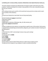 CATERPILLAR C10 INDUSTRIAL ENGINE OPERATION AND MAINTENANCE MANUAL preview