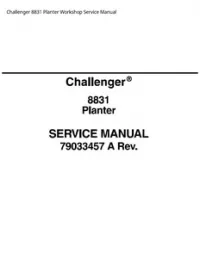 Challenger 8831 Planter Workshop Service Manual preview