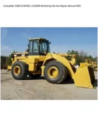 Caterpillar 938G II WHEEL LOADER Workshop Service Repair Manual MSC preview