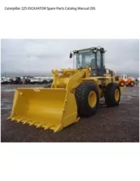 Caterpillar 225 EXCAVATOR Spare Parts Catalog Manual 20S preview