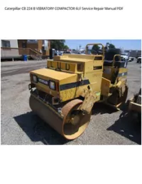 Caterpillar CB 224 B VIBRATORY COMPACTOR 6LF Service Repair Manual PDF preview