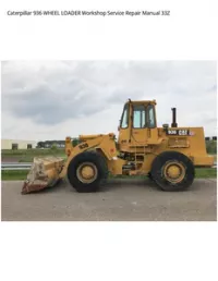 Caterpillar 936 WHEEL LOADER Workshop Service Repair Manual 33Z preview