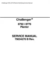 Challenger 8792  8776 Planter Workshop Service Manual preview