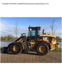 Caterpillar 930 WHEEL LOADER Workshop Service Repair Manual 71H preview