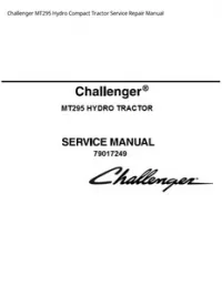 Challenger MT295 Hydro Compact Tractor Service Repair Manual preview