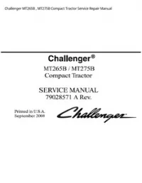 Challenger MT265B   MT275B Compact Tractor Service Repair Manual preview
