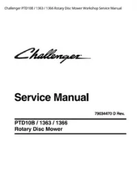 Challenger PTD10B / 1363 / 1366 Rotary Disc Mower Workshop Service Manual preview