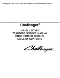 Challenger MT265   MT285 Standard Compact Tractor Service Repair Manual preview
