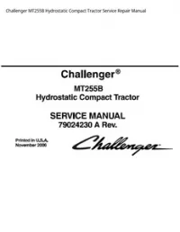 Challenger MT255B Hydrostatic Compact Tractor Service Repair Manual preview