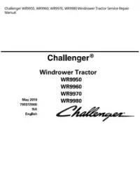 Challenger WR9950  WR9960  WR9970  WR9980 Windrower Tractor Service Repair Manual preview