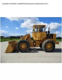 Caterpillar 920 WHEEL LOADER Workshop Service Repair Manual 41J preview