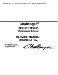 Challenger SP115C  SP185C Windrower Tractor Service Repair Manual preview