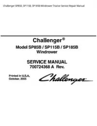 Challenger SP85B  SP115B  SP185B Windrower Tractor Service Repair Manual preview