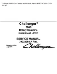 Challenger 680B Rotary Combine Service Repair Manual (EFFECTIVE SN HUC8101 and up) preview