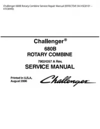 Challenger 680B Rotary Combine Service Repair Manual (EFFECTIVE SN HSC8101 – HTC8999) preview