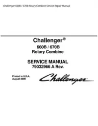 Challenger 660B / 670B Rotary Combine Service Repair Manual preview