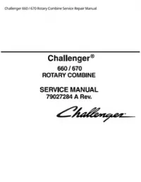 Challenger 660 / 670 Rotary Combine Service Repair Manual preview