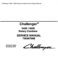 Challenger 540E / 560E Rotary Combine Service Repair Manual preview