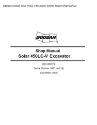 Daewoo Doosan Solar 450LC-V Excavator Service Repair Shop Manual preview