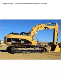 Caterpillar 324DL EXCAVATOR Workshop Service Repair Manual PYT preview