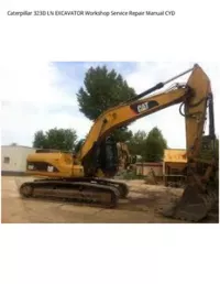 Caterpillar 323D LN EXCAVATOR Workshop Service Repair Manual CYD preview