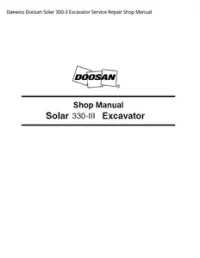 Daewoo Doosan Solar 300-3 Excavator Service Repair Shop Manual preview