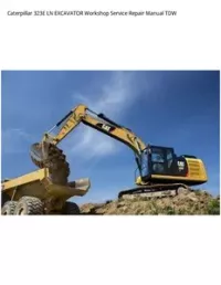 Caterpillar 323E LN EXCAVATOR Workshop Service Repair Manual TDW preview
