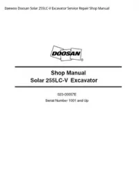 Daewoo Doosan Solar 255LC-V Excavator Service Repair Shop Manual preview