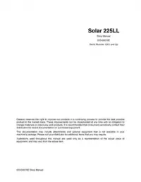 Daewoo Doosan Solar 225LL Excavator Service Repair Shop Manual preview