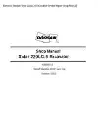 Daewoo Doosan Solar 220LC-6 Excavator Service Repair Shop Manual preview